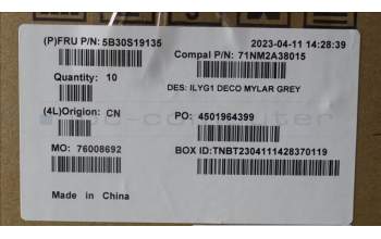 Lenovo 5B30S19135 BEZEL Deco cover Mylar C 82Y3 Grey