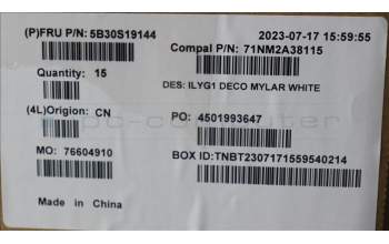Lenovo 5B30S19144 Deco cover Mylar C 82Y3 White
