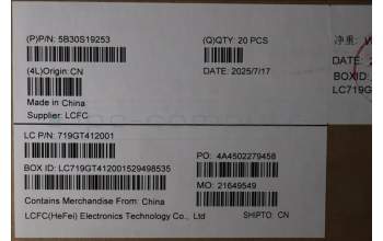 Lenovo 5B30S19253 BEZEL BEZEL L 83KY BEZEL W/Tape&Rubber*4