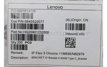 Lenovo 5B40S22077 BRACKET IO Bracket H 82KM Type C Bracket