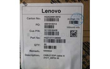 Lenovo 5C10S30435 CABLE EDP cable H 21CY_40PIN IR