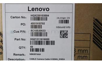 Lenovo 5C10S30633 CABLE Kamerakabel H 82WU_EMEA
