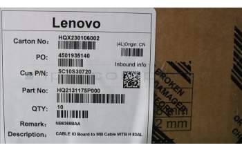 Lenovo 5C10S30720 CABLE IO Board to MB Cable WTB H 83AL