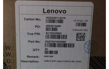 Lenovo 5C10S30962 CABLE EDP cable H 83D2 2.8K_OLED