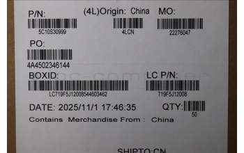 Lenovo 5C10S30999 CABLE CABLE L 83DN IO/B BOTTOM