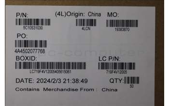 Lenovo 5C10S31030 CABLE CABLE L21KR IO BOARD UP
