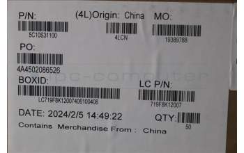 Lenovo 5C10S31100 CABLE Cable L 83AC TP/B LJYI
