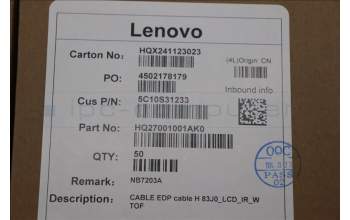 Lenovo 5C10S31233 CABLE EDP cable H 83J0_LCD_IR_W TOF