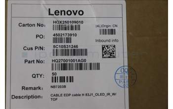 Lenovo 5C10S31246 CABLE EDP cable H 83J1_OLED_IR_W/ TOF