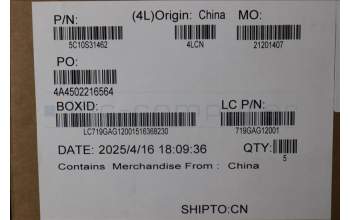 Lenovo 5C10S31462 CABLE Cable L 83F5 LIGHTING FT