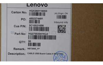 Lenovo 5C10S31656 CABLE USB Board Cable H 83TC FFC