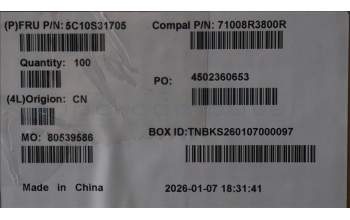 Lenovo 5C10S31705 CABLE USB/B FFC C 83Q7