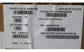 Lenovo 5C10U58759 Fru,H-CONN SET 7HQ C/B-MIC TE