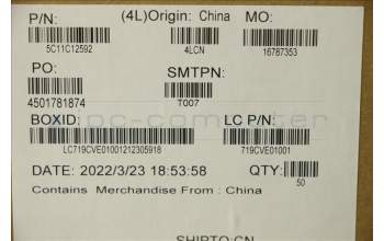 Lenovo 5C11C12592 Flachbandkabel mit Fingerabdruck