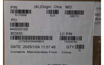 Lenovo 5C11P26290 FRU CABLE FFC MSF50 10P FPR/B