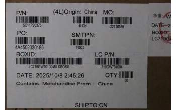 Lenovo 5C11P26375 CABLE MP6C0 6P P0.5 PAD=0.3M/B SCR/B