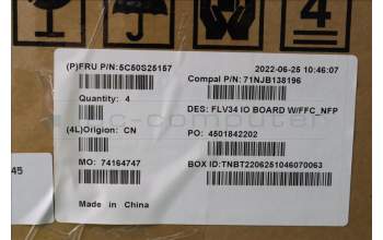 Lenovo 5C50S25157 CARDPOP Function Board C 20VD IO NFP