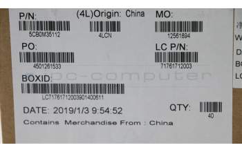 Lenovo 5CB0M35112 COVER Hinge Cover L 80VF Gun Metal