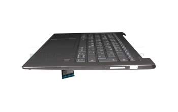 5CB0R11734 Original Lenovo Tastatur inkl. Topcase DE (deutsch) grau/grau mit Backlight (fingerprint)
