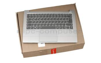 5CB0R12055 Original Lenovo Tastatur inkl. Topcase DE (deutsch) grau/silber mit Backlight (fingerprint)