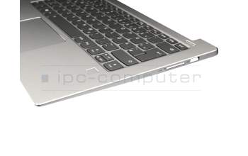 5CB0R12055 Original Lenovo Tastatur inkl. Topcase DE (deutsch) grau/silber mit Backlight (fingerprint)