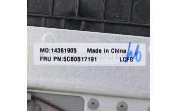 Lenovo 5CB0S17191 C-Cover with keyboard,French,Platinum Grey,Non_Backlight