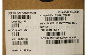 Lenovo 5CB0T25491 Tastatur inkl. Topcase ASM C 81MT NORDIC