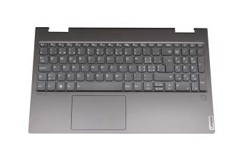 5CB0U43807 Original Lenovo Tastatur inkl. Topcase CH (schweiz) grau/grau mit Backlight