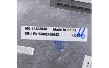 Lenovo 5CB0X56643 C-Cover with keyboard, Ukraine, Platinum Grey, Non-Backlight, Fingerprint, US