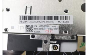 Lenovo 5CB0Y85511 C-Cover with keyboard, Belgian, Grey, Backlight, Fingerprint