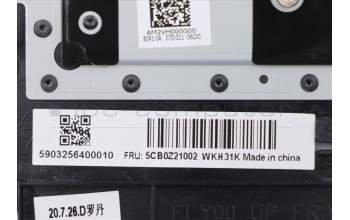 Lenovo 5CB0Z21002 C-Cover with keyboard,UK English
