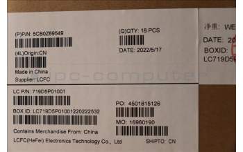 Lenovo 5CB0Z69549 COVER T14G3_A_COVER_PC_SUB_ASSY_FHD