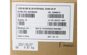 Lenovo 5CB1B05292 Tastatur inkl. Topcase ASM_GK Q82A3 GY