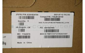 Lenovo 5CB1B34704 Tastatur inkl. Topcase ASM_LA SPA C 20VD MGNBL