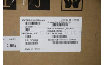 Lenovo 5CB1B65946 C-Cover with keyboard, Nordic, Abyss Blue, Backlight, FingerPrint, UK