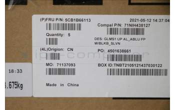 Lenovo 5CB1B66113 C-Cover with keyboard,Slovenian,Abyss Blue,Backlight,FingerPrint