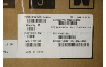 Lenovo 5CB1B66126 Tastatur inkl. Topcase_USA ENG C82FE ALBUW FPBL