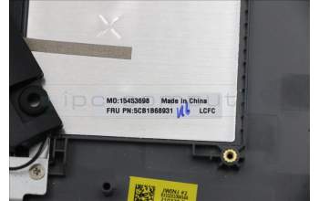 Lenovo 5CB1B68931 C-Cover with keyboard,Belgian,Arctic Grey,Non_Backlight,Fingerprint