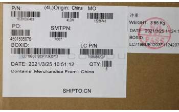 Lenovo 5CB1B97483 C-Cover with keyboard,USA English,Arctic Grey,Non_Backlight,Fingerprint