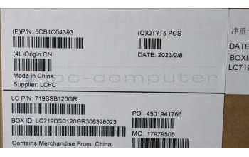 Lenovo 5CB1C04393 Tastatur inkl. Topcase ASM_JPN L82H7 AG FPNBLD