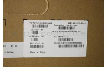 Lenovo 5CB1C04849 Tastatur inkl. TopcaseASM_ENG C82L3 CloBL_WW