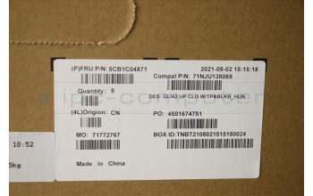 Lenovo 5CB1C04871 Tastatur inkl. TopcaseASM_HUN C82L3 CloBL