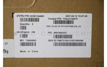 Lenovo 5CB1C04881 Tastatur inkl. TopcaseASM_ENG C82L3 StoBL_WW