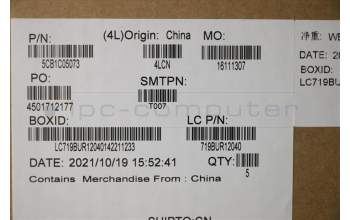 Lenovo 5CB1C05073 Tastatur inkl. Topcase ASM_SP L81X7 NFPABDIS