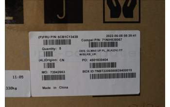 Lenovo 5CB1C13438 COVER Upper C82LM PL_BLKD FP BLKB_UK