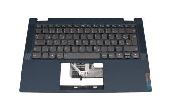 5CB1C66543 Original Lenovo Tastatur inkl. Topcase DE (deutsch) dunkelgrau/blau mit Backlight blau