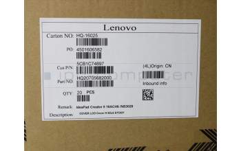 Lenovo 5CB1C74897 COVER LCD Cover H 82L5 STOGY