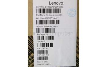 Lenovo 5CB1C74970 Tastatur inkl. Topcase ASM_ENG H82L5 STO DIS