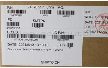 Lenovo 5CB1C75083 Tastatur inkl. Topcase ASM_UK L82KV FP A/GUMA