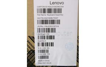 Lenovo 5CB1C87016 Tastatur inkl. Topcase ASM_BEL H82L9STO